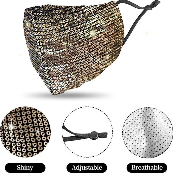 ⭐️ Bling Bling, Handmade Sequin Glitter Fashion face mask - Picture 2 of 5